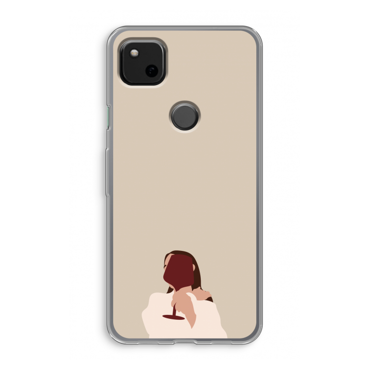 I drink wine: Google Pixel 4a Transparant Hoesje