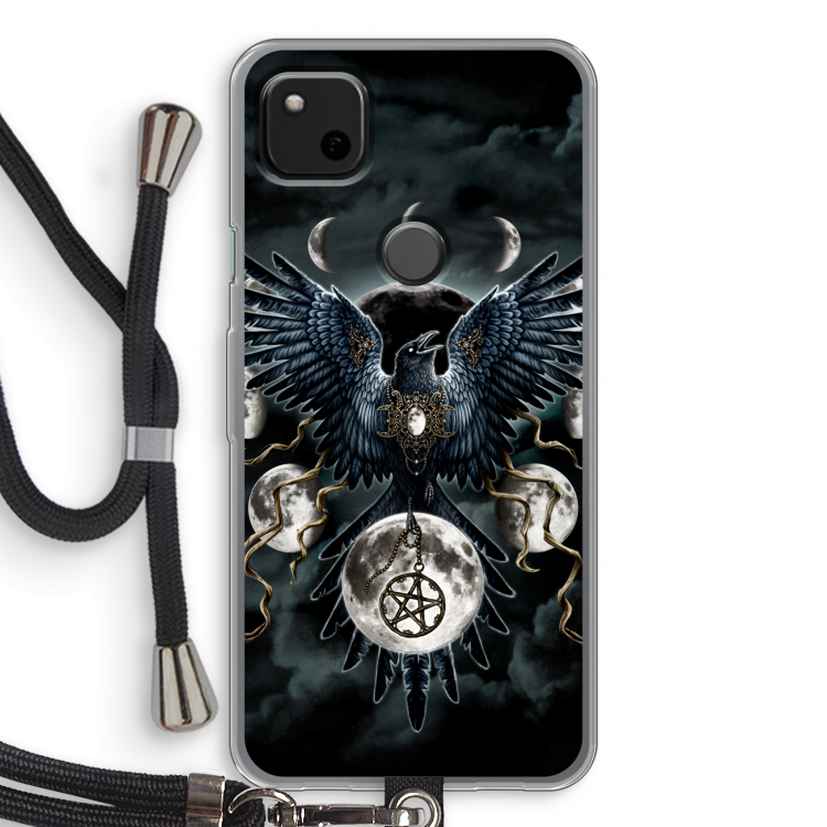 Sinister Wings: Pixel 4a Transparant Hoesje met koord