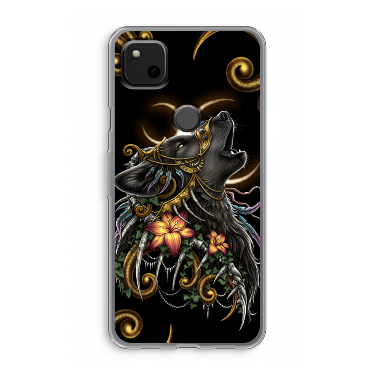 Huilende Wolf: Google Pixel 4a Transparant Hoesje