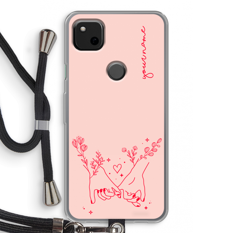 Best Friends: Pixel 4a Transparant Hoesje met koord