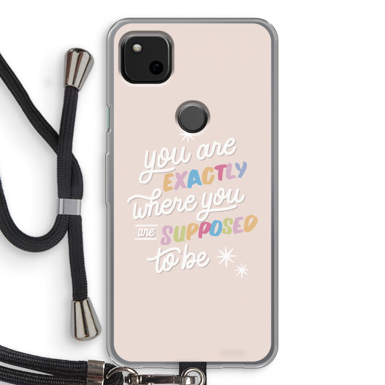 Right Place: Pixel 4a Transparant Hoesje met koord