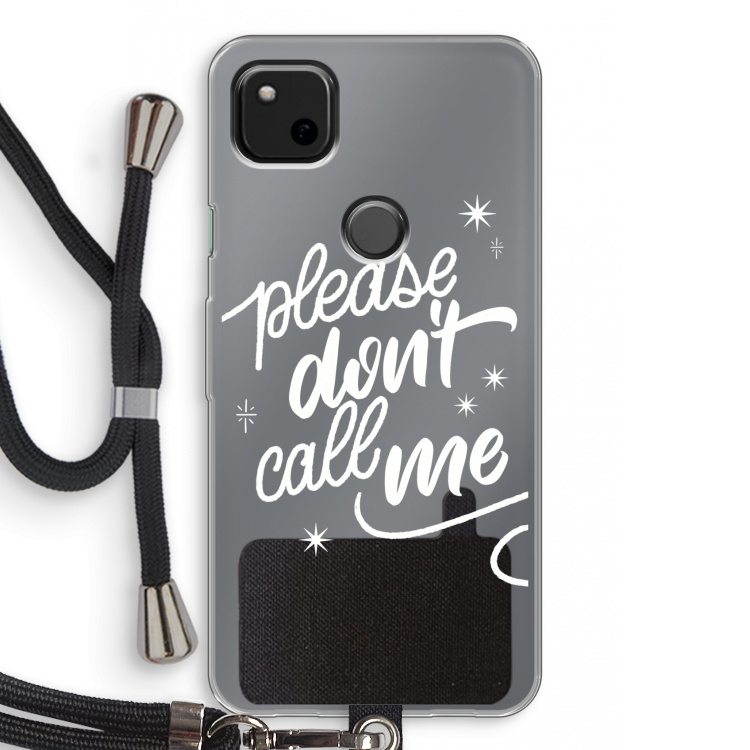 Don't call: Pixel 4a Transparant Hoesje met koord