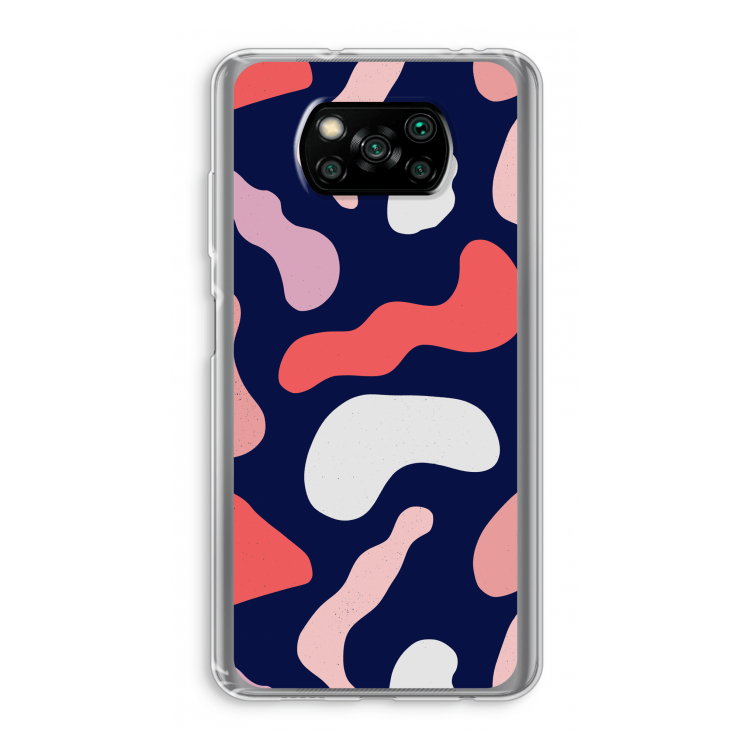 Memphis Shapes Pink: Xiaomi Poco X3 NFC Transparant Hoesje