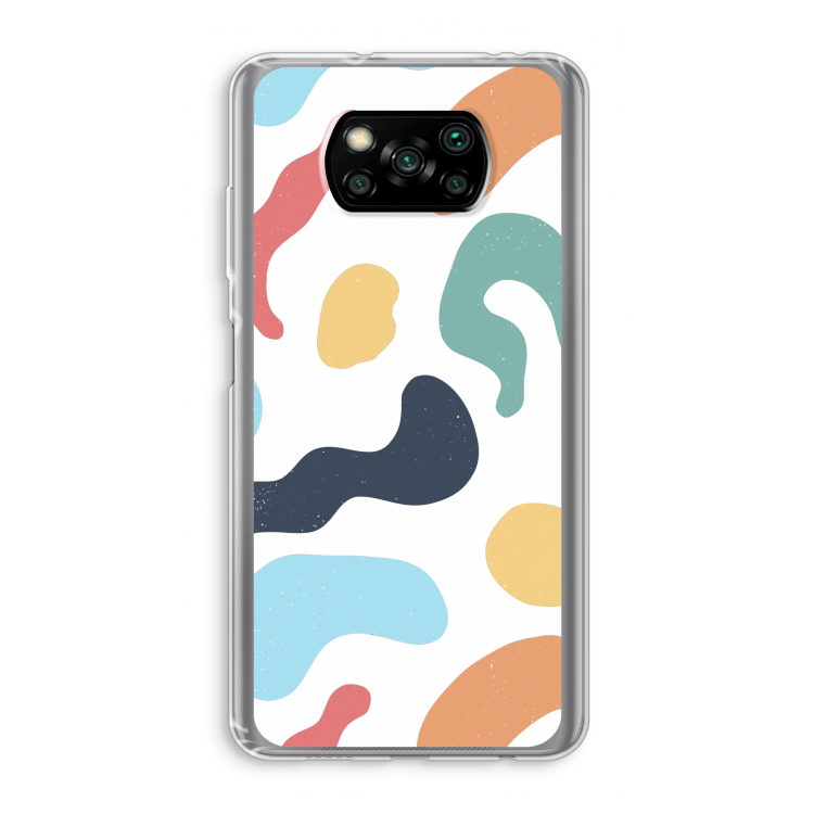 Memphis Shapes Blue: Xiaomi Poco X3 NFC Transparant Hoesje