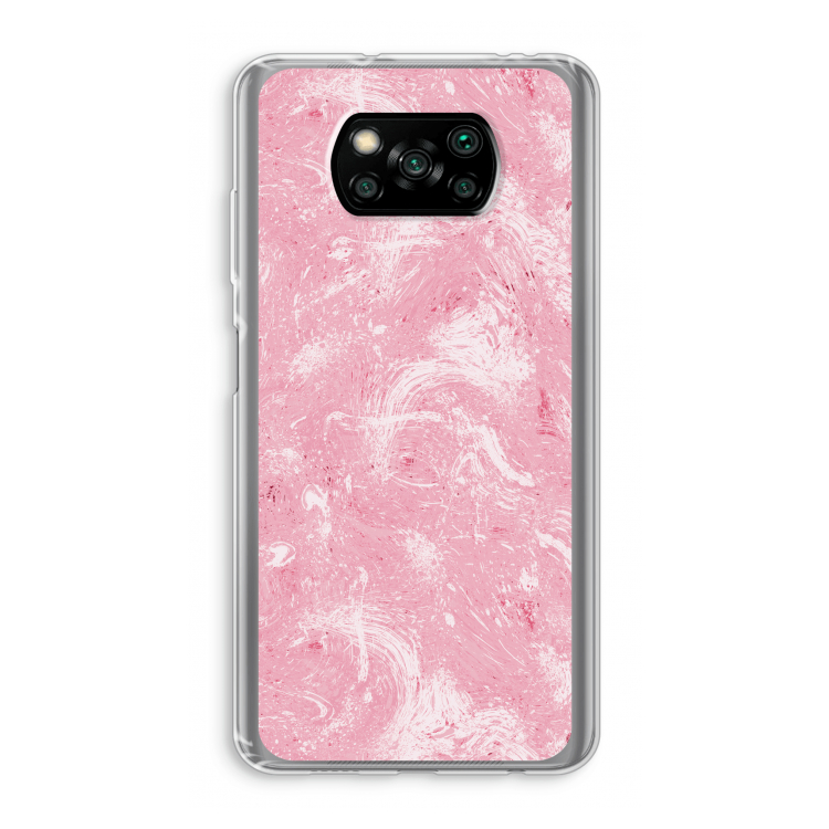 Abstract Painting Pink: Xiaomi Poco X3 NFC Transparant Hoesje