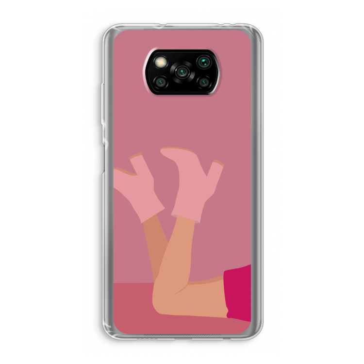 Pink boots: Xiaomi Poco X3 NFC Transparant Hoesje