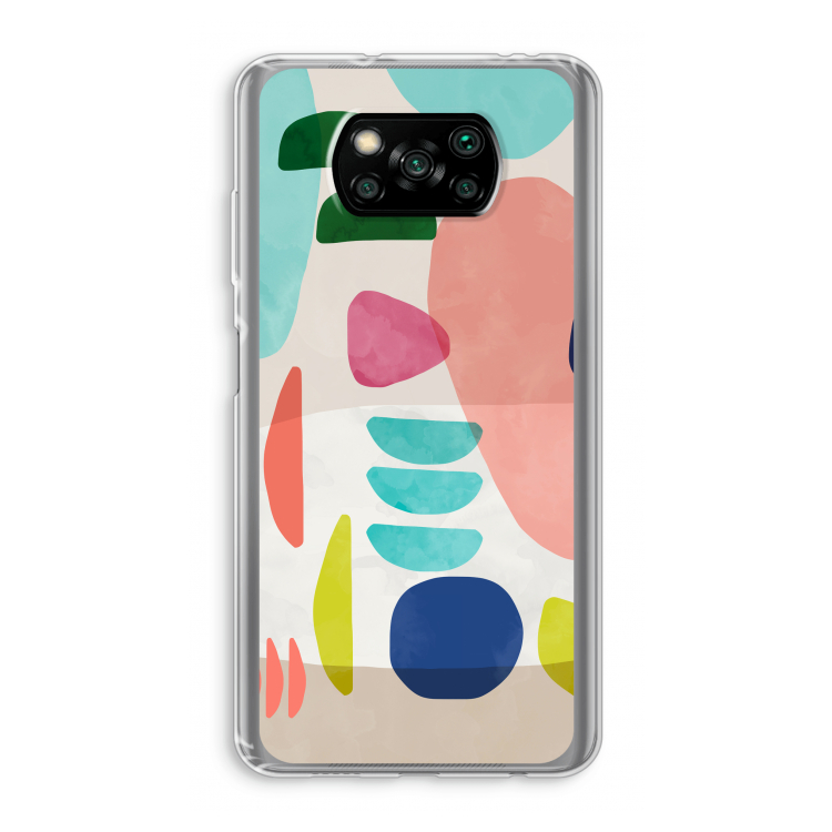 Bold Rounded Shapes: Xiaomi Poco X3 NFC Transparant Hoesje