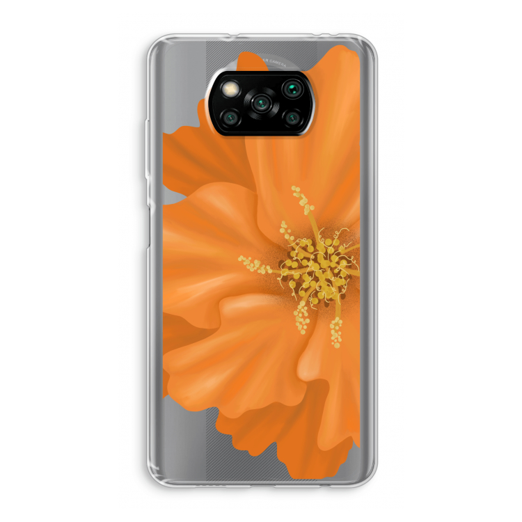 Orange Ellila flower: Xiaomi Poco X3 NFC Transparant Hoesje