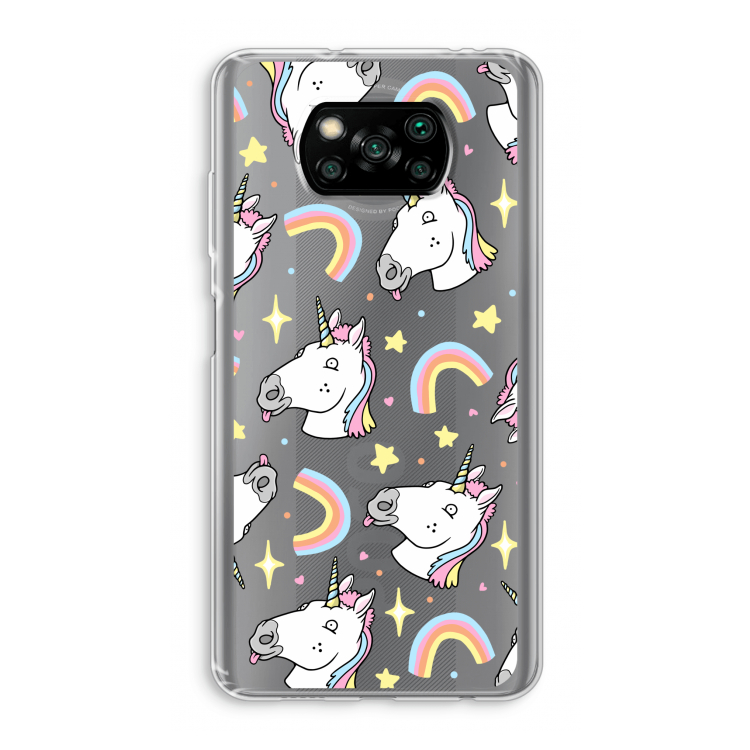 Rainbow Unicorn: Xiaomi Poco X3 NFC Transparant Hoesje