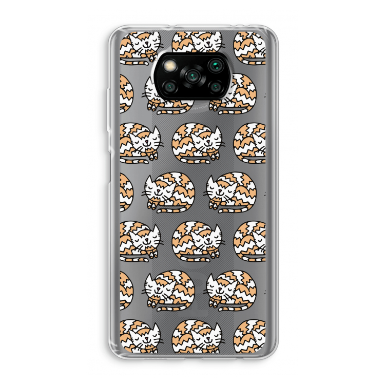 Slapende poes: Xiaomi Poco X3 NFC Transparant Hoesje