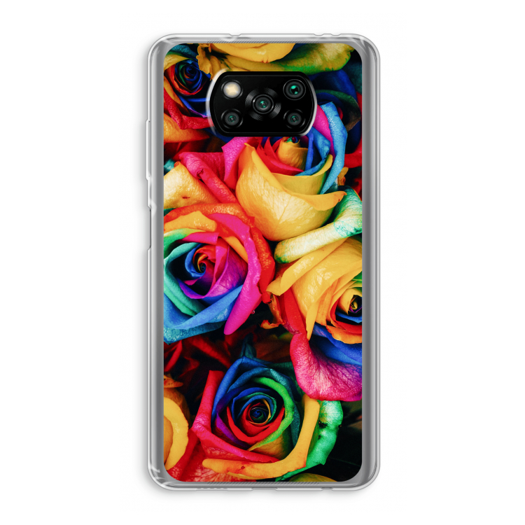 Neon bloemen: Xiaomi Poco X3 NFC Transparant Hoesje