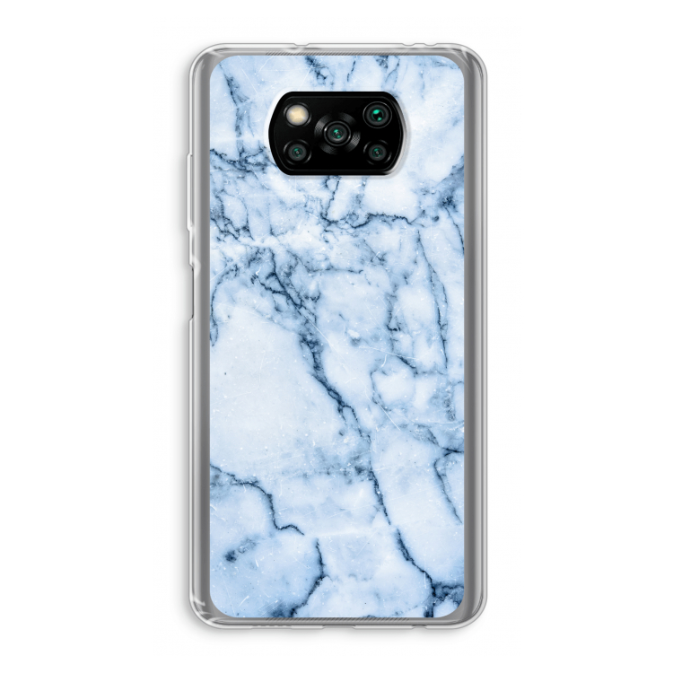 Blauw marmer: Xiaomi Poco X3 NFC Transparant Hoesje