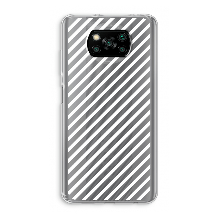 Strepen zwart-wit: Xiaomi Poco X3 NFC Transparant Hoesje