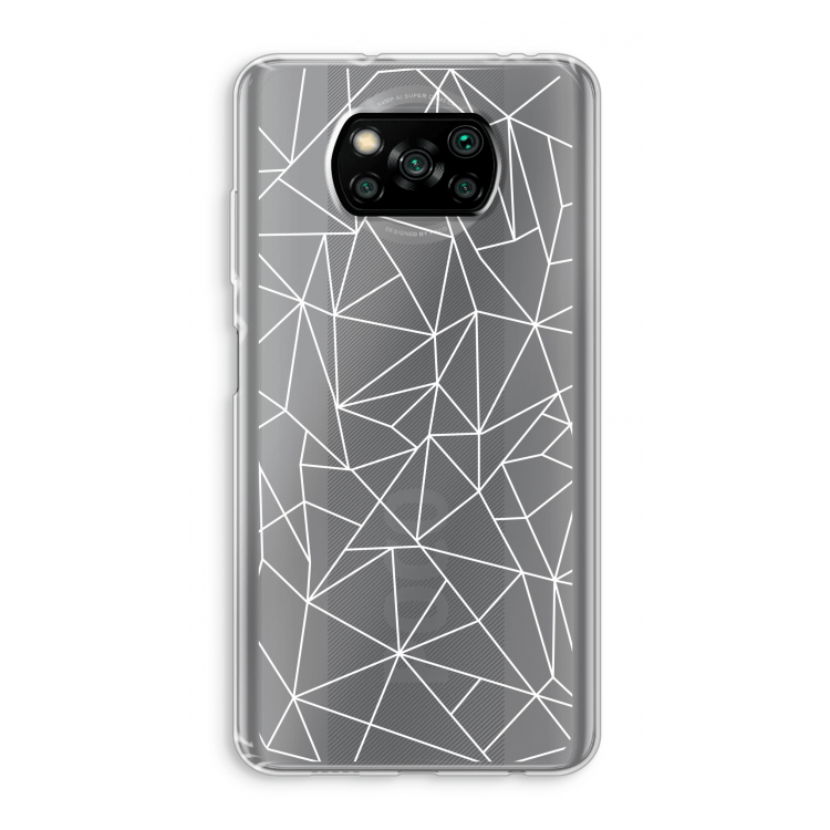 Geometrische lijnen wit: Xiaomi Poco X3 NFC Transparant Hoesje