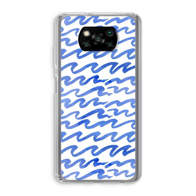 Blauwe golven: Xiaomi Poco X3 NFC Transparant Hoesje