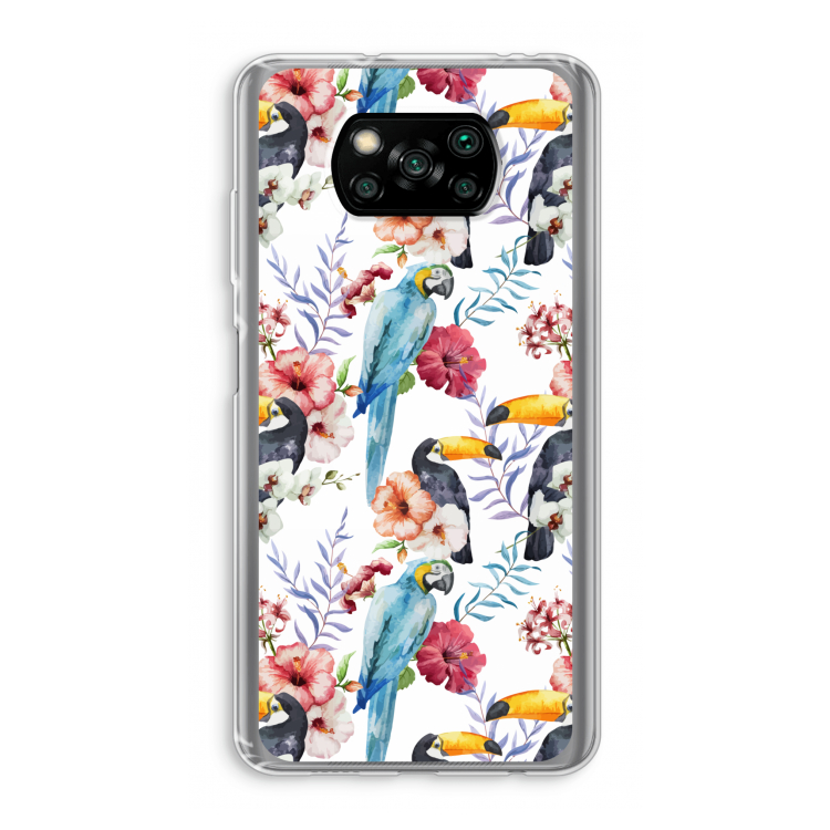 Bloemen tukan: Xiaomi Poco X3 NFC Transparant Hoesje