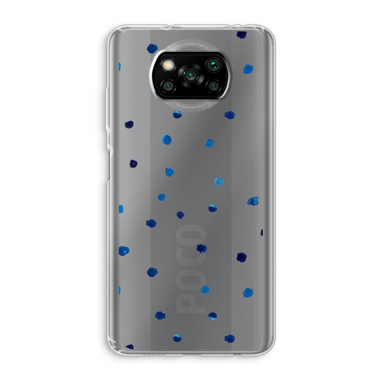 Blauwe stippen: Xiaomi Poco X3 NFC Transparant Hoesje