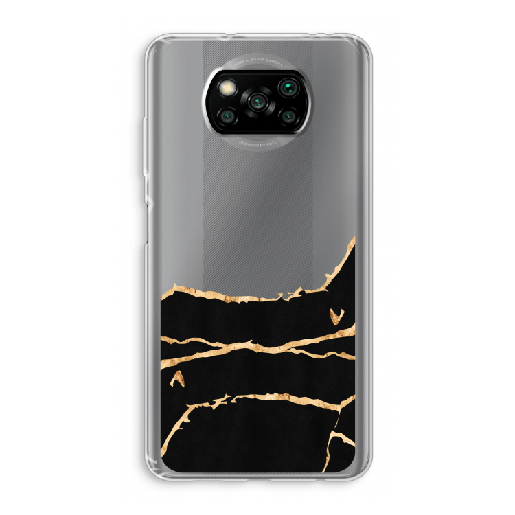 Gouden marmer: Xiaomi Poco X3 NFC Transparant Hoesje