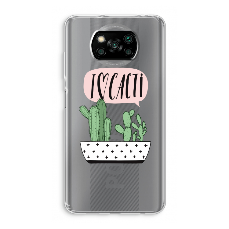 I love cacti: Xiaomi Poco X3 NFC Transparant Hoesje