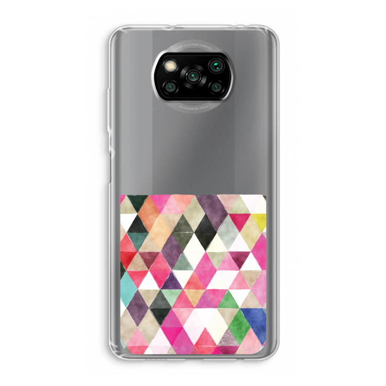 Gekleurde driehoekjes: Xiaomi Poco X3 NFC Transparant Hoesje