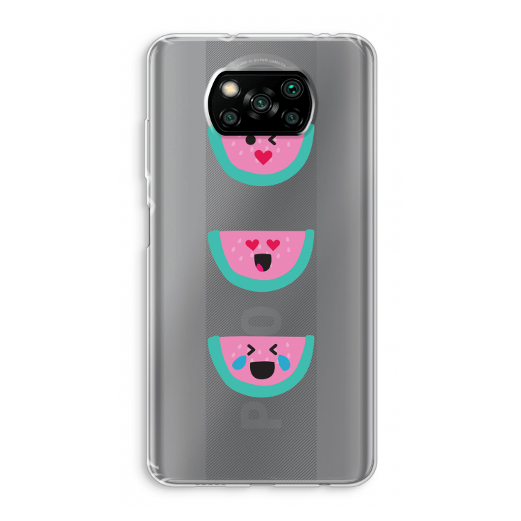 Smiley watermeloen: Xiaomi Poco X3 NFC Transparant Hoesje