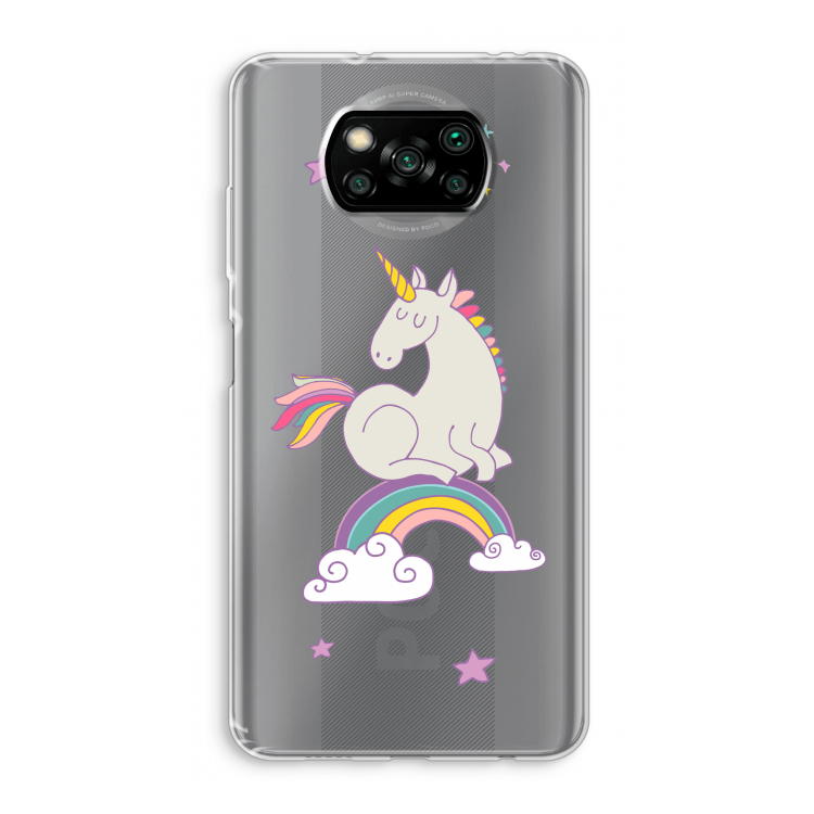 Regenboog eenhoorn: Xiaomi Poco X3 NFC Transparant Hoesje