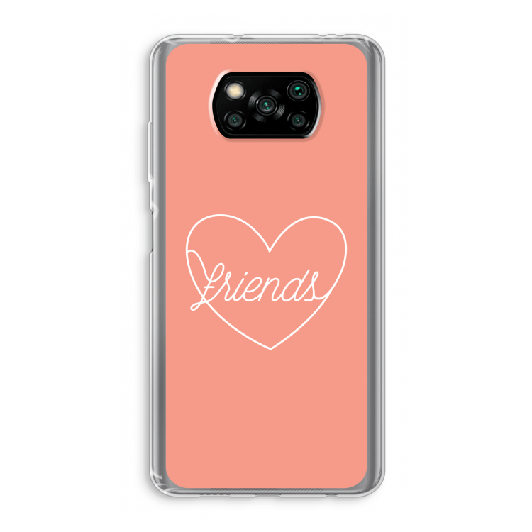 Friends heart: Xiaomi Poco X3 NFC Transparant Hoesje