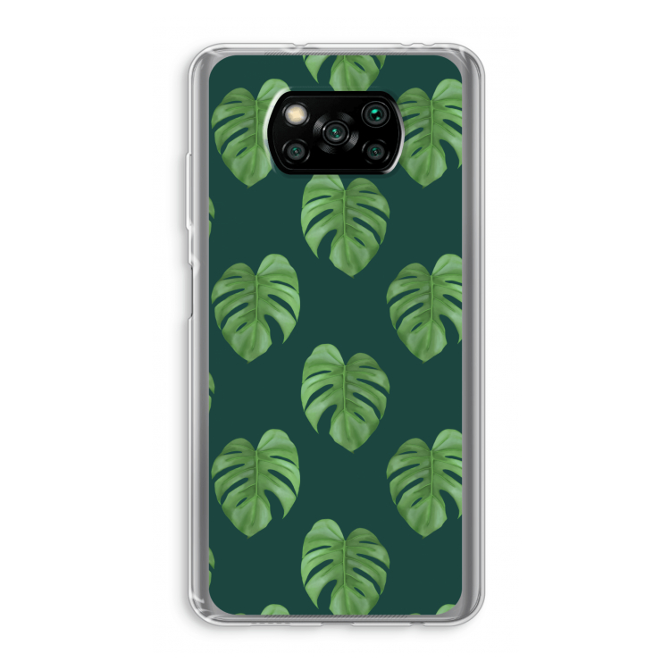 Monstera leaves: Xiaomi Poco X3 NFC Transparant Hoesje