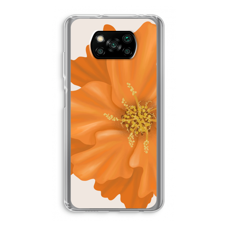 Orange Ellila flower: Xiaomi Poco X3 NFC Transparant Hoesje