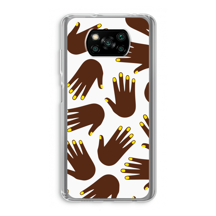 Hands dark: Xiaomi Poco X3 NFC Transparant Hoesje