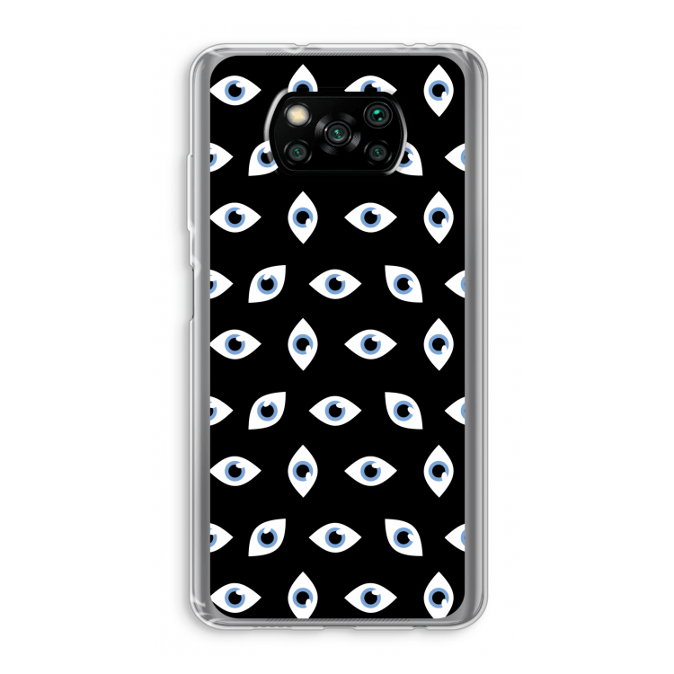 Eyes pattern: Xiaomi Poco X3 NFC Transparant Hoesje