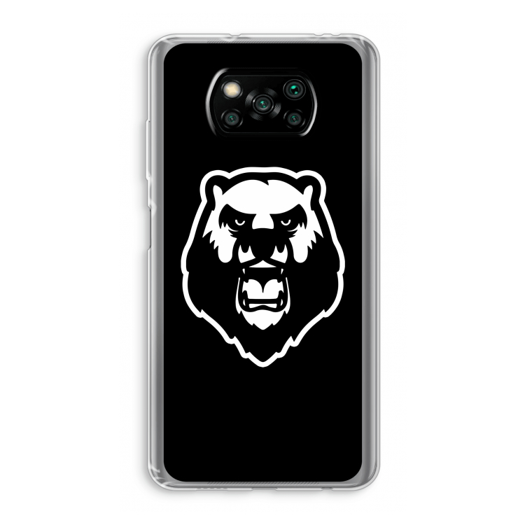 Angry Bear (black): Xiaomi Poco X3 NFC Transparant Hoesje