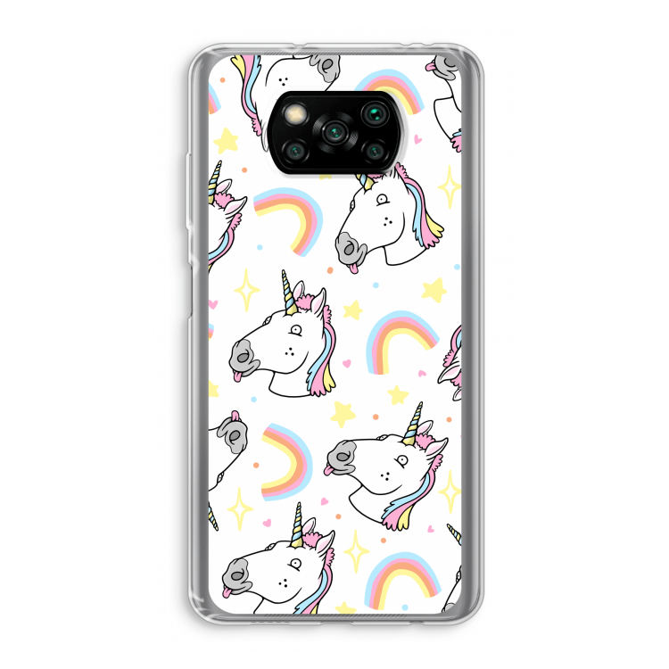 Rainbow Unicorn: Xiaomi Poco X3 NFC Transparant Hoesje
