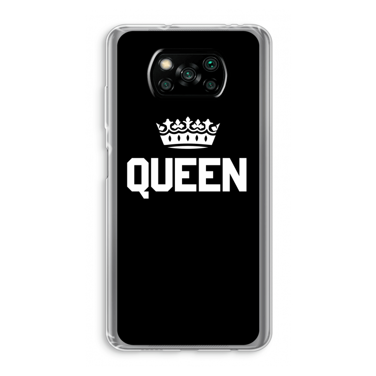Queen zwart: Xiaomi Poco X3 NFC Transparant Hoesje
