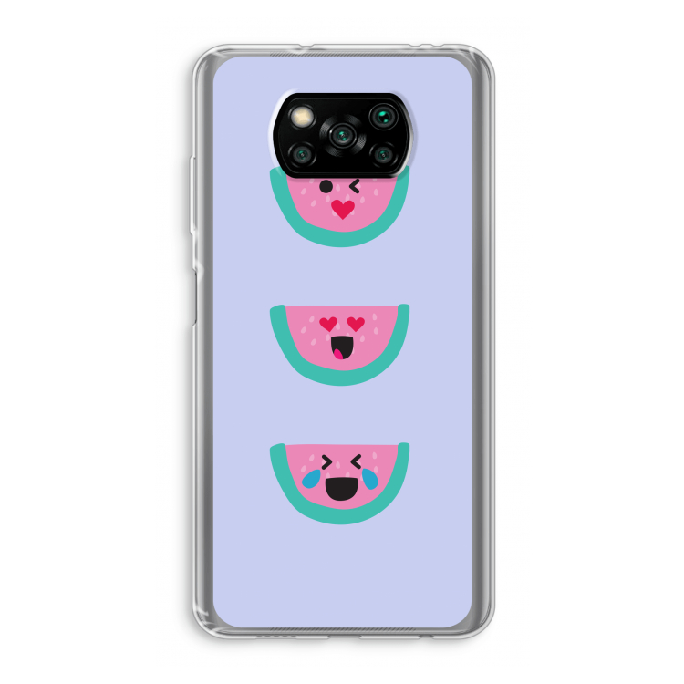 Smiley watermeloen: Xiaomi Poco X3 NFC Transparant Hoesje