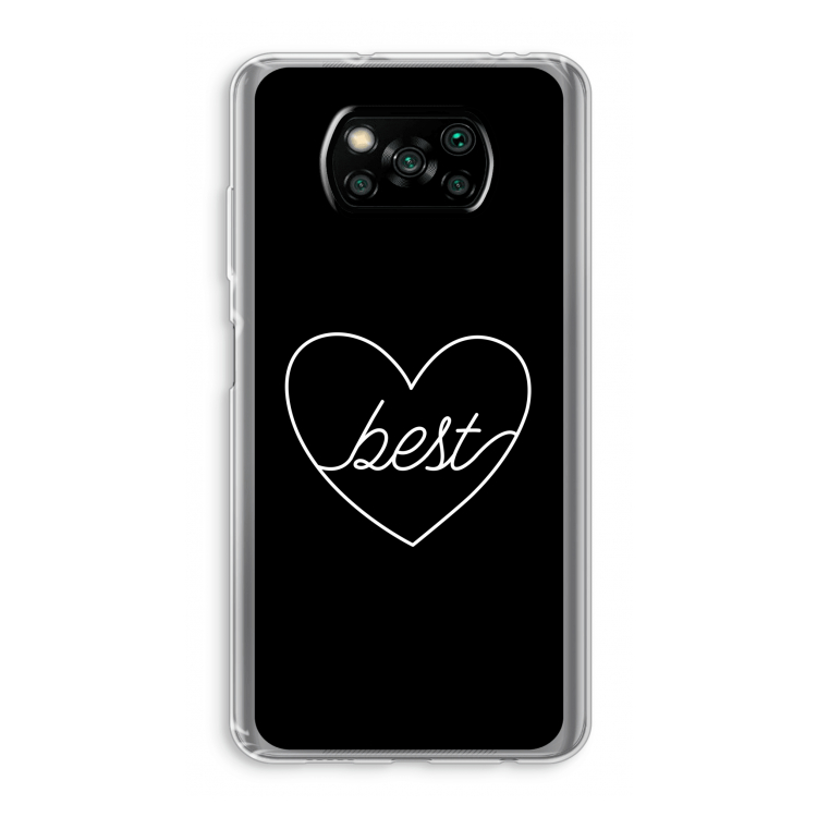 Best heart black: Xiaomi Poco X3 NFC Transparant Hoesje