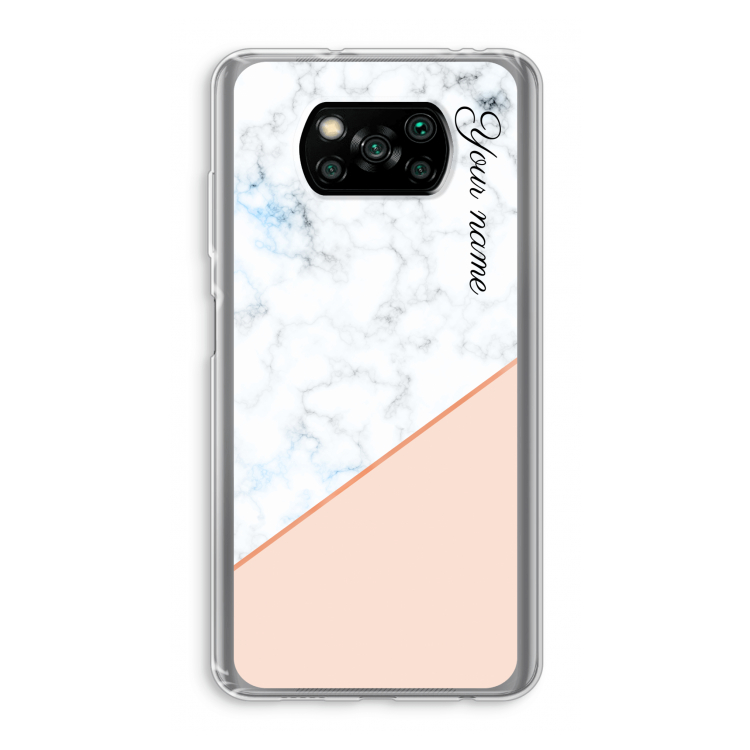 Marmer in stijl: Xiaomi Poco X3 NFC Transparant Hoesje