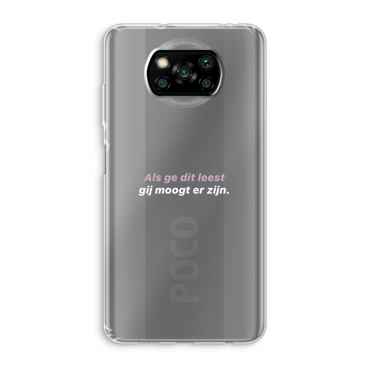 gij moogt er zijn: Xiaomi Poco X3 NFC Transparant Hoesje