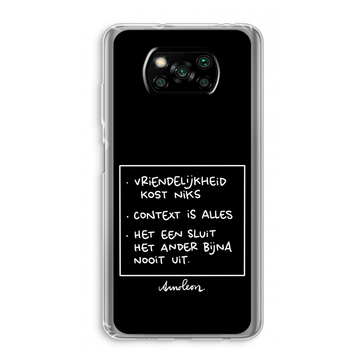 Mijn Motto's: Xiaomi Poco X3 NFC Transparant Hoesje