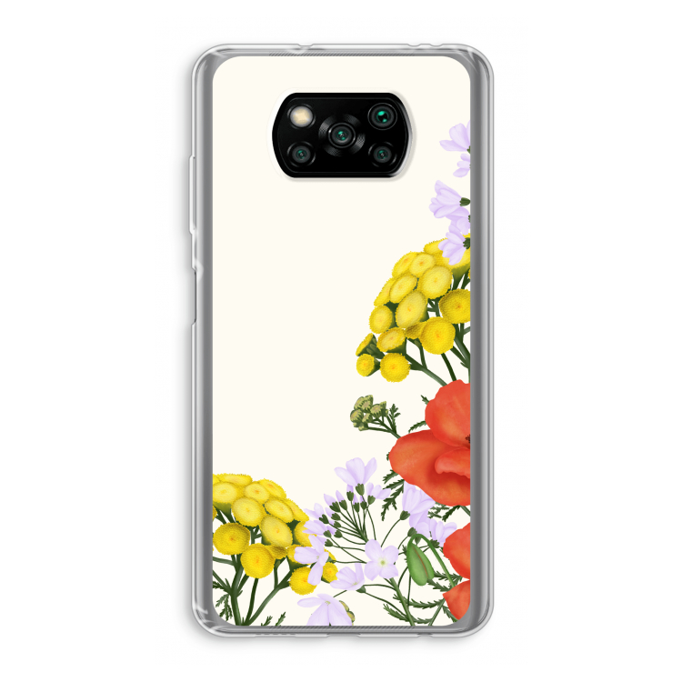 Wilde bloemen: Xiaomi Poco X3 NFC Transparant Hoesje