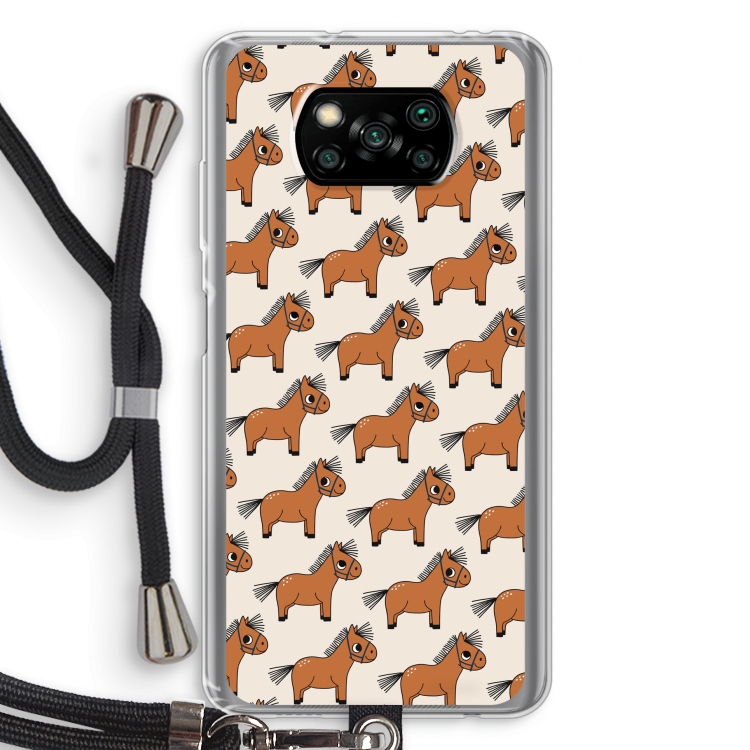 Pony: Xiaomi Poco X3 NFC Transparant Hoesje met koord