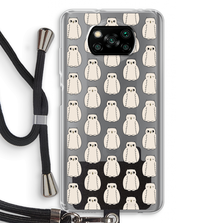 Uilen: Xiaomi Poco X3 NFC Transparant Hoesje met koord
