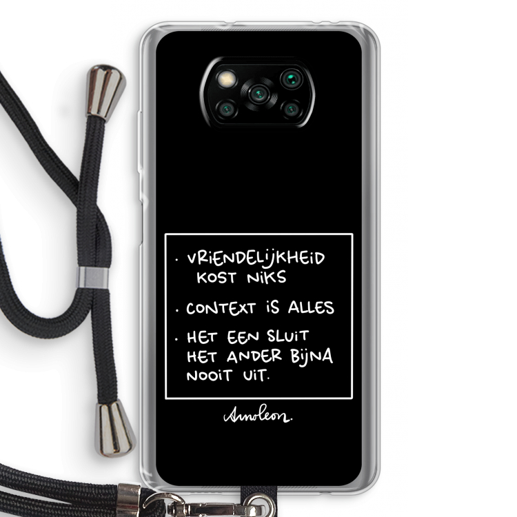 Mijn Motto's: Xiaomi Poco X3 NFC Transparant Hoesje met koord