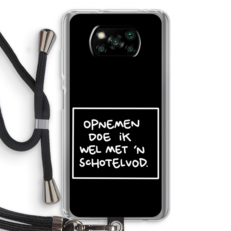 Schotelvod: Xiaomi Poco X3 NFC Transparant Hoesje met koord