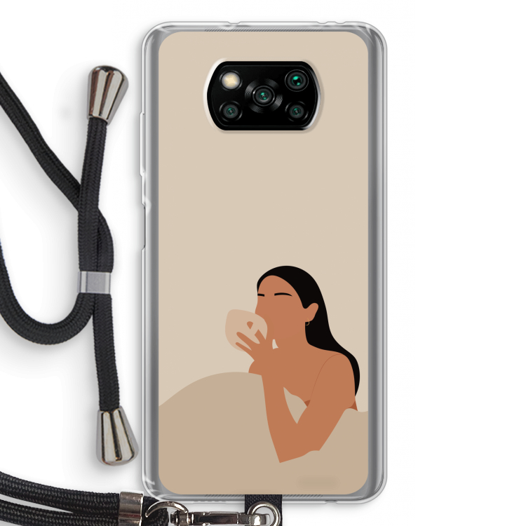 Fresh coffee: Xiaomi Poco X3 NFC Transparant Hoesje met koord