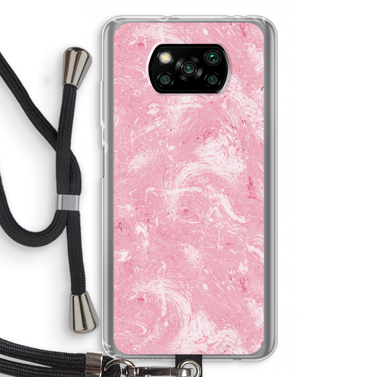 Abstract Painting Pink: Xiaomi Poco X3 NFC Transparant Hoesje met koord