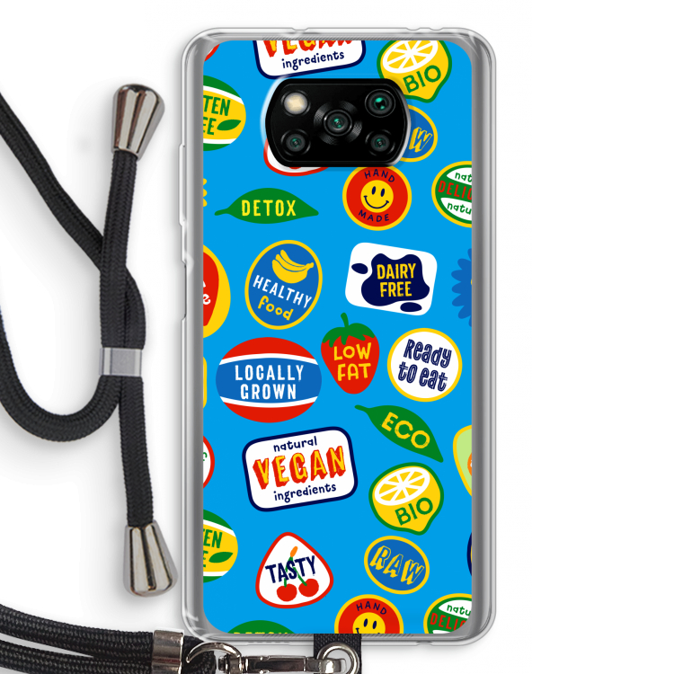Fruitsticker: Xiaomi Poco X3 NFC Transparant Hoesje met koord