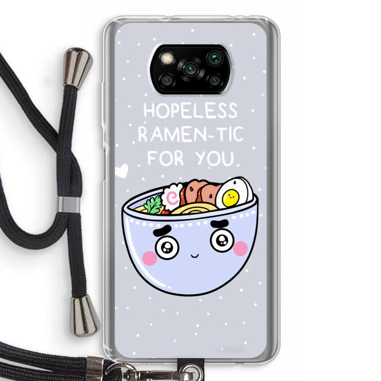 I'm A Hopeless Ramen-Tic For You: Xiaomi Poco X3 NFC Transparant Hoesje met koord
