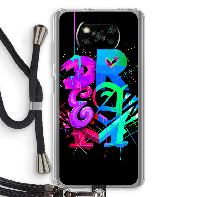 Dream: Xiaomi Poco X3 NFC Transparant Hoesje met koord