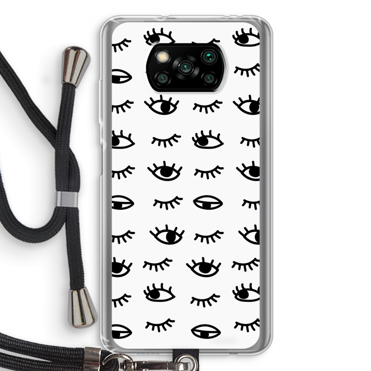 Eye pattern #2: Xiaomi Poco X3 NFC Transparant Hoesje met koord